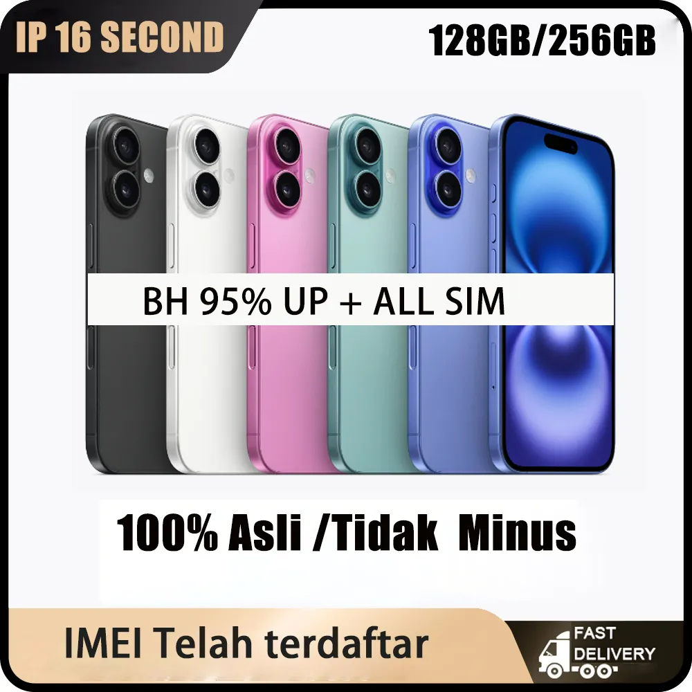 IP 16 256GB/128GB SECOND GOOD CONDITIONS FULLSET MULUS 100% ASLI BH 95% UP