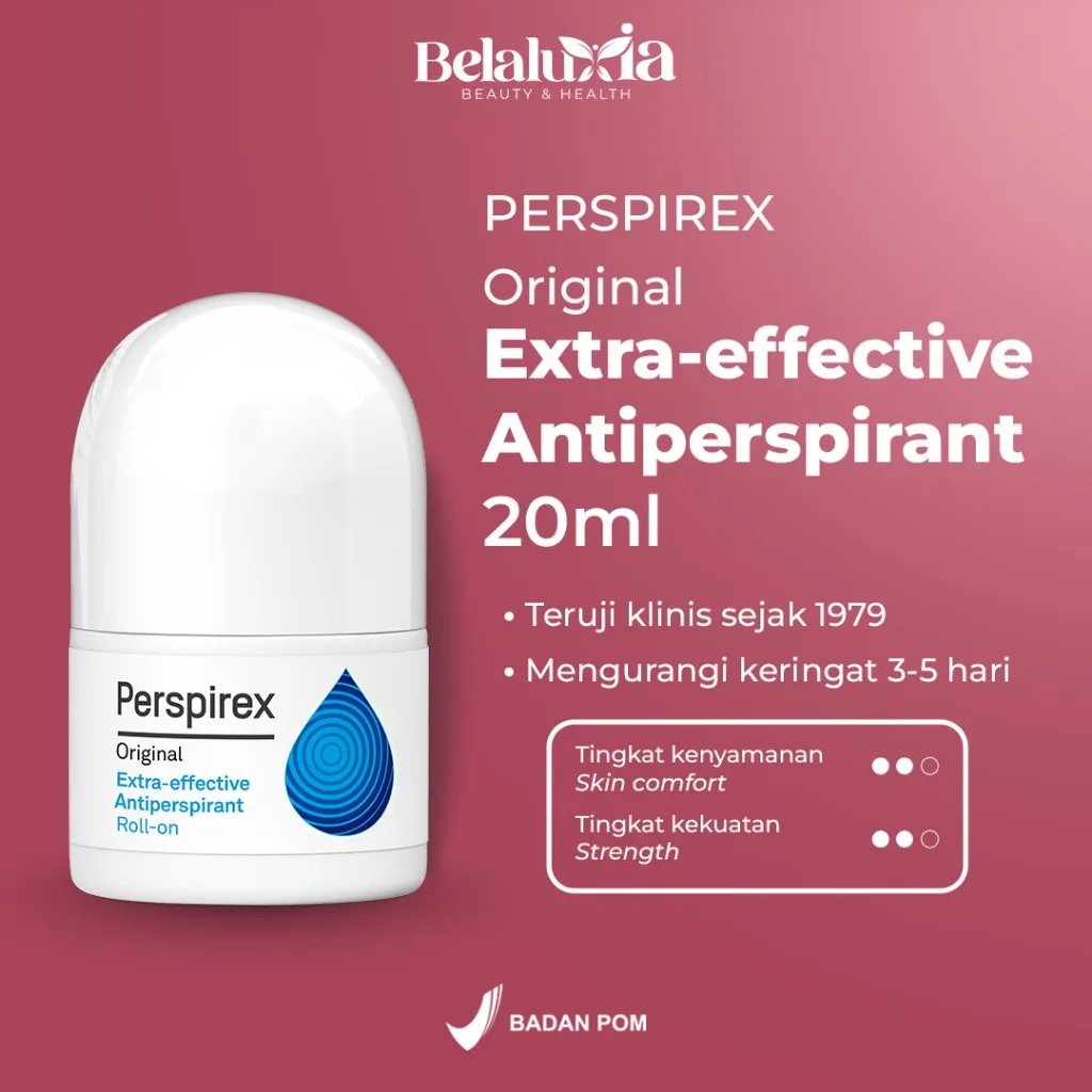 BELALUXIA Perspirex Original 20 ml - Deodorant Roll On Anti Pespirant - Deodoran Tawas Atasi Keringat di Ketiak dan Bau Badan - Perawatan Tubuh dan Ketiak