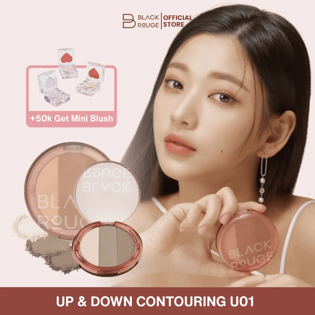 BLACK ROUGE Shading KOREA | Up & Down Triple Contouring U01 | Natural Color | Bebas 20 Alergen