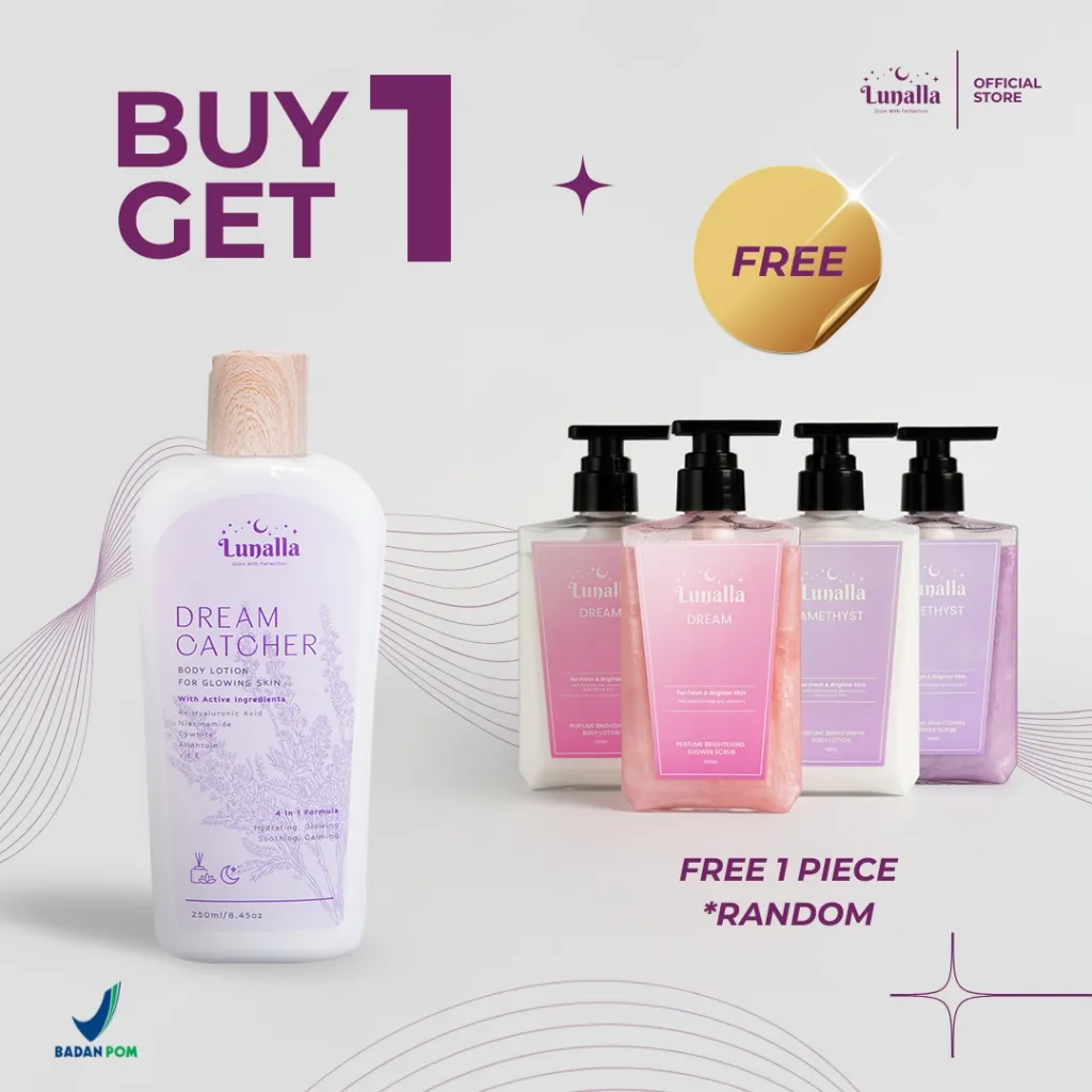 LUNALLA Dream Catcher Body Lotion 250ml - Hand Body Aromaterapi memutihkan Brigtening Melembabkan