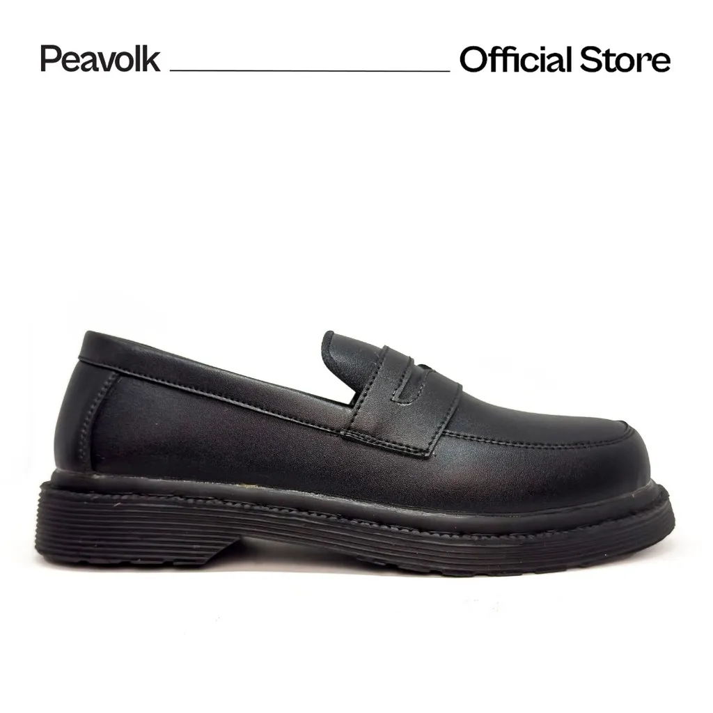 Peavolk - Loafers Slip On Pria Hitam Sepatu Pantofel Kasual Formal