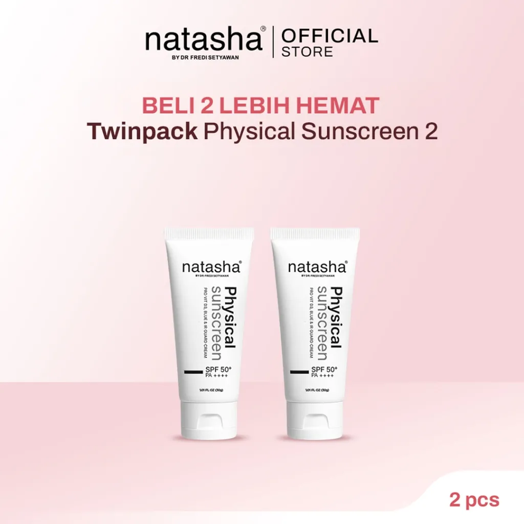 [TWINPACK] Paket isi 2 Natasha by dr Fredi Setyawan Physical Sunblock SPF 50+ PA+++