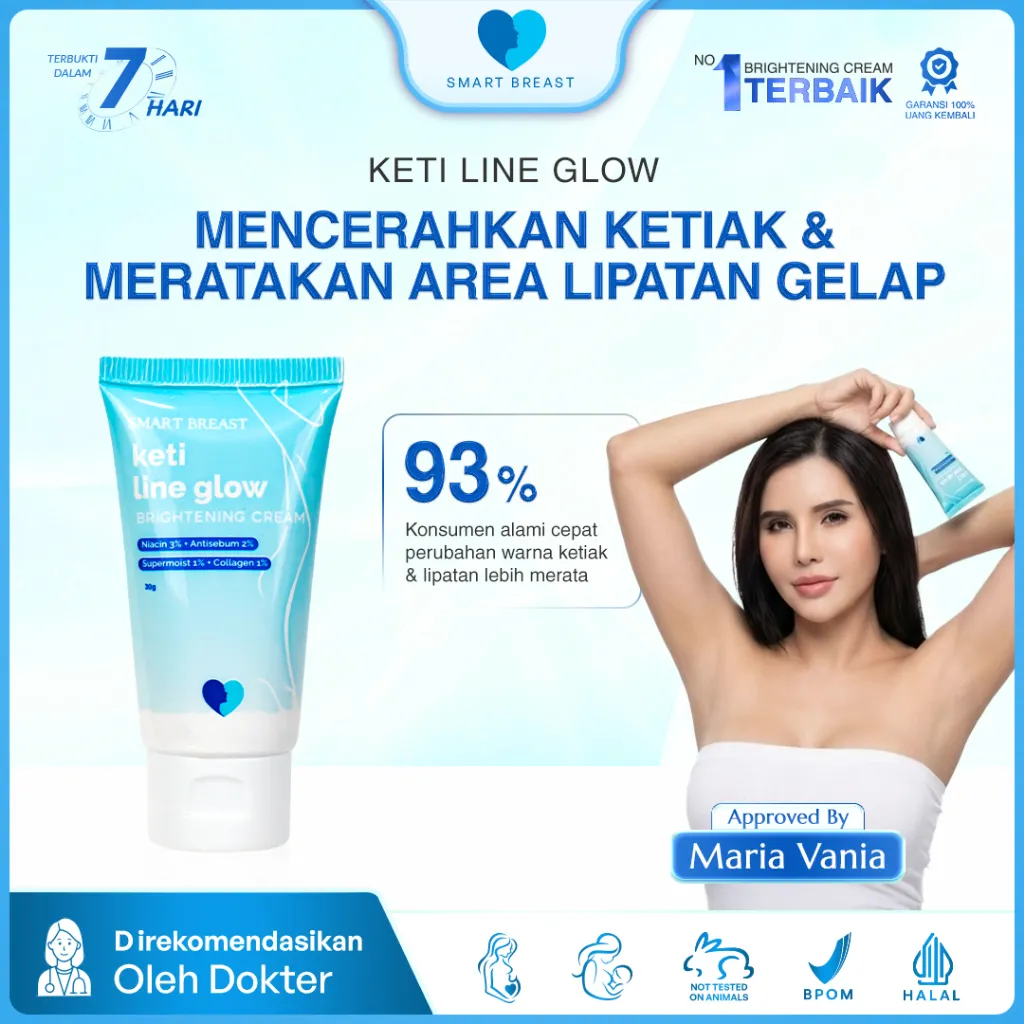 Smart Breast Keti Line Glow Brightening Cream | Underarm Pemutih Ketiak, Selangkangan, Siku, Lutut dan Leher Terbaik