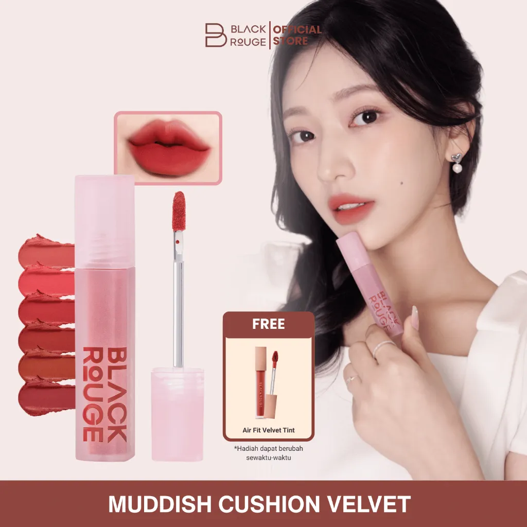 BLACK ROUGE Lipcream KOREA | Muddish Cushion Velvet | Cushion Texture | Mark Free | Ombre | Matte