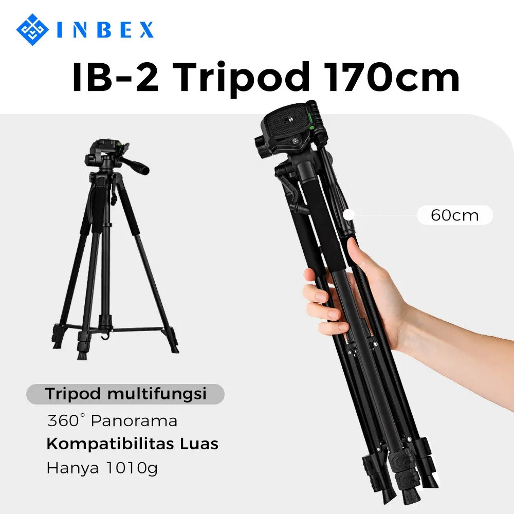 INBEX IB-2R 170CM Tripod Bluetooth Remote  trpod hp anti goyang Tripod with Hoder+Carry Bag