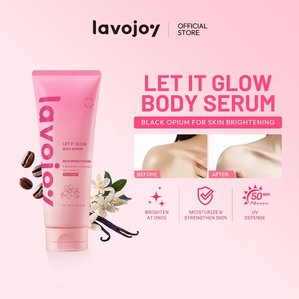 Lavojoy Let It Glow Black Opium Body Serum Skin Brightening Upgraded Version | Body Lotion Untuk Mencerahkan Dan Melembabkan Kulit Dengan Niacinamide + Ceramide + Vitamin E