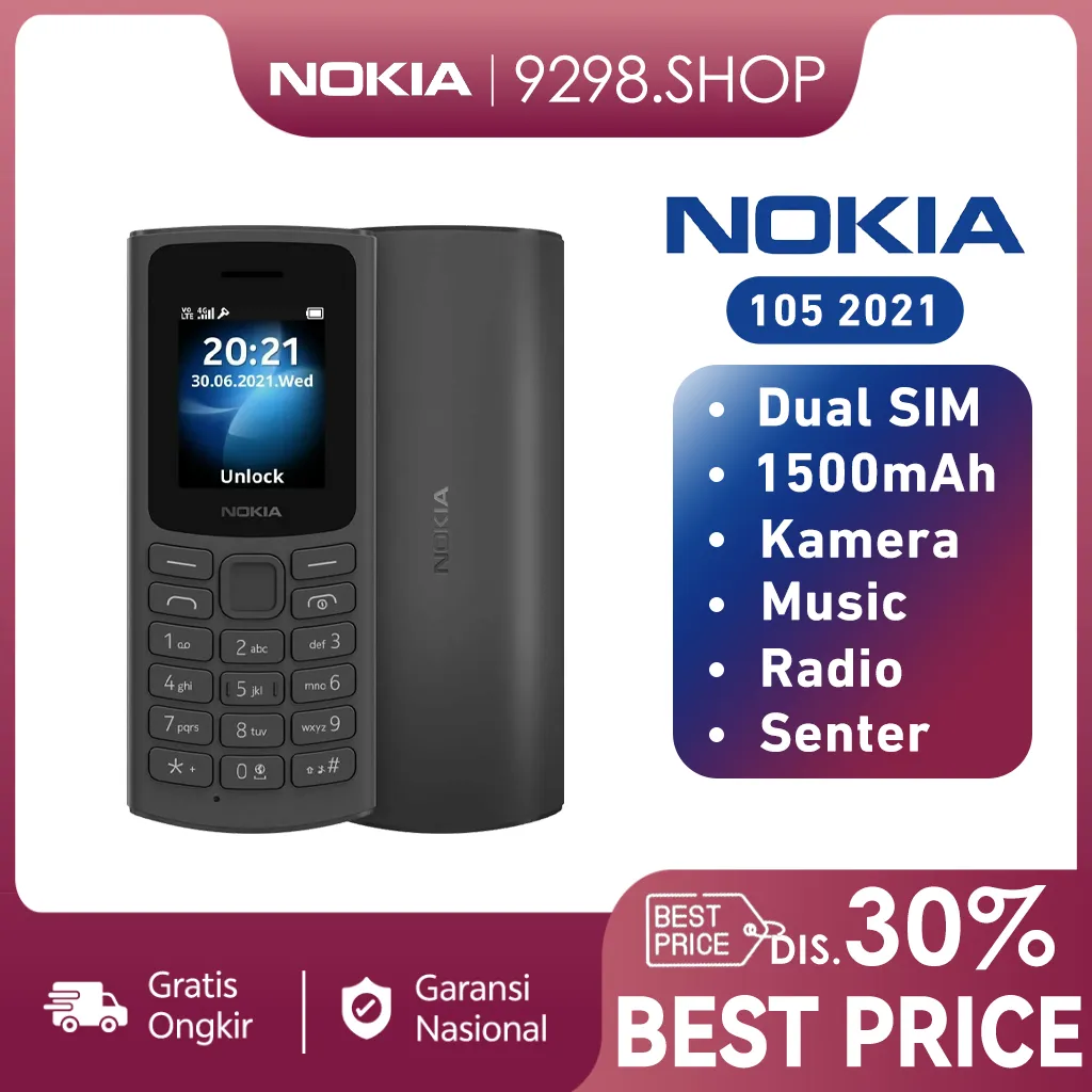 Handphone Nokia 105 2021 Jadul Dual SIM New Grosir