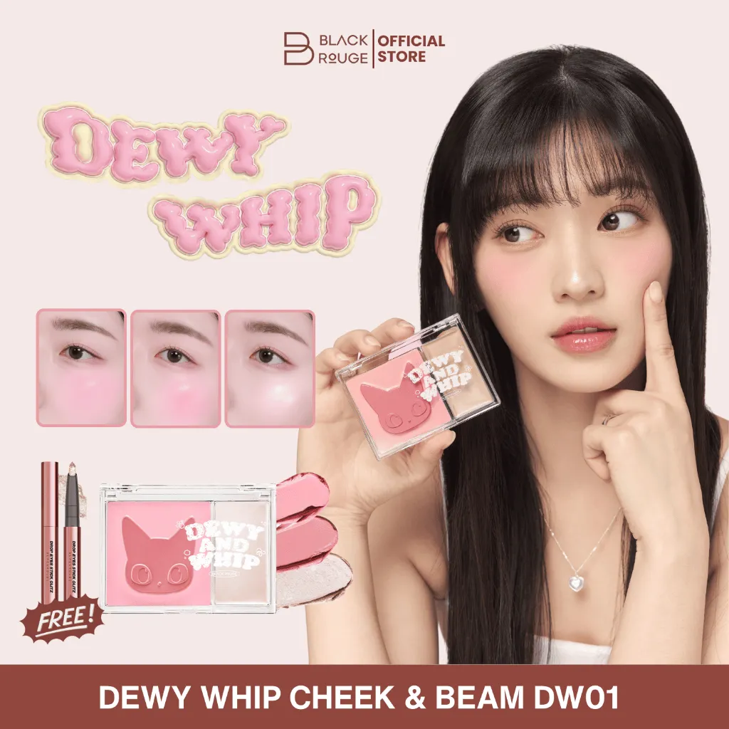 BLACK ROUGE Blusher&Highlighter KOREA | Dewy Whip Cheek & Beam DW01 | Creamy | Velvet | Long Lasting