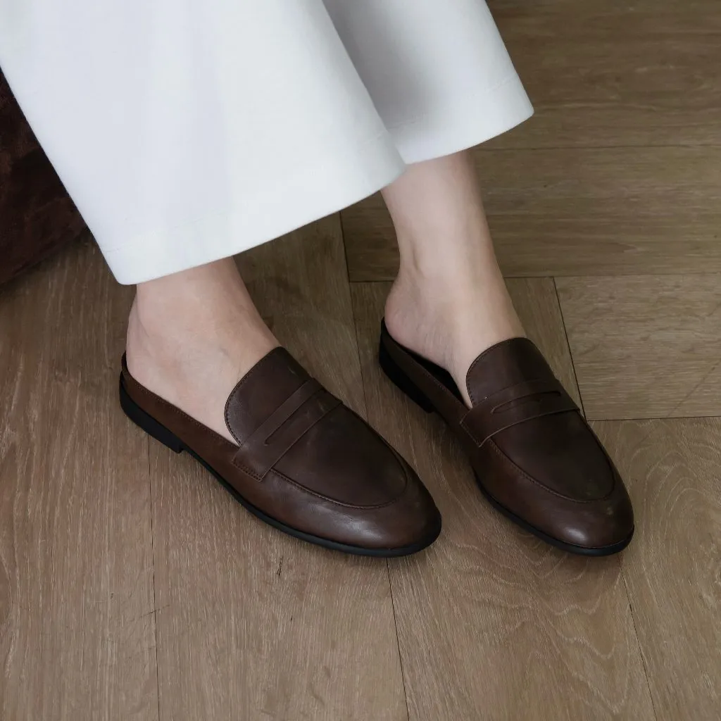 Nakedsol Milan Loafers (Black, Oat, Nude, Dark Brown) Sepatu Unisex | Flats Santai Tertutup Slip On Mules Formal Kerja