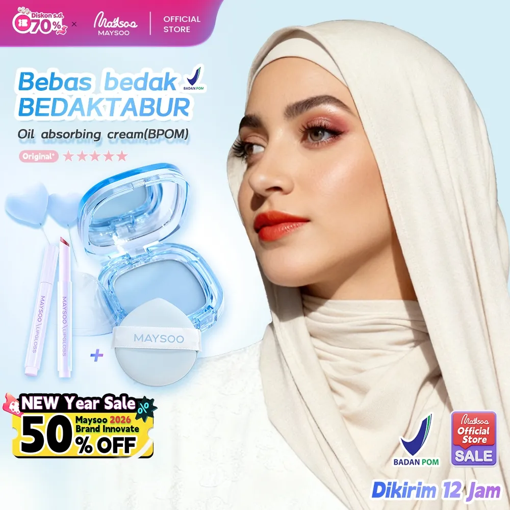 [BPOMPria&Wanita]MAYSOO meisu Kontrol Minyak transparan Setting Balm/powder,Bebas bedak, bedak tabur