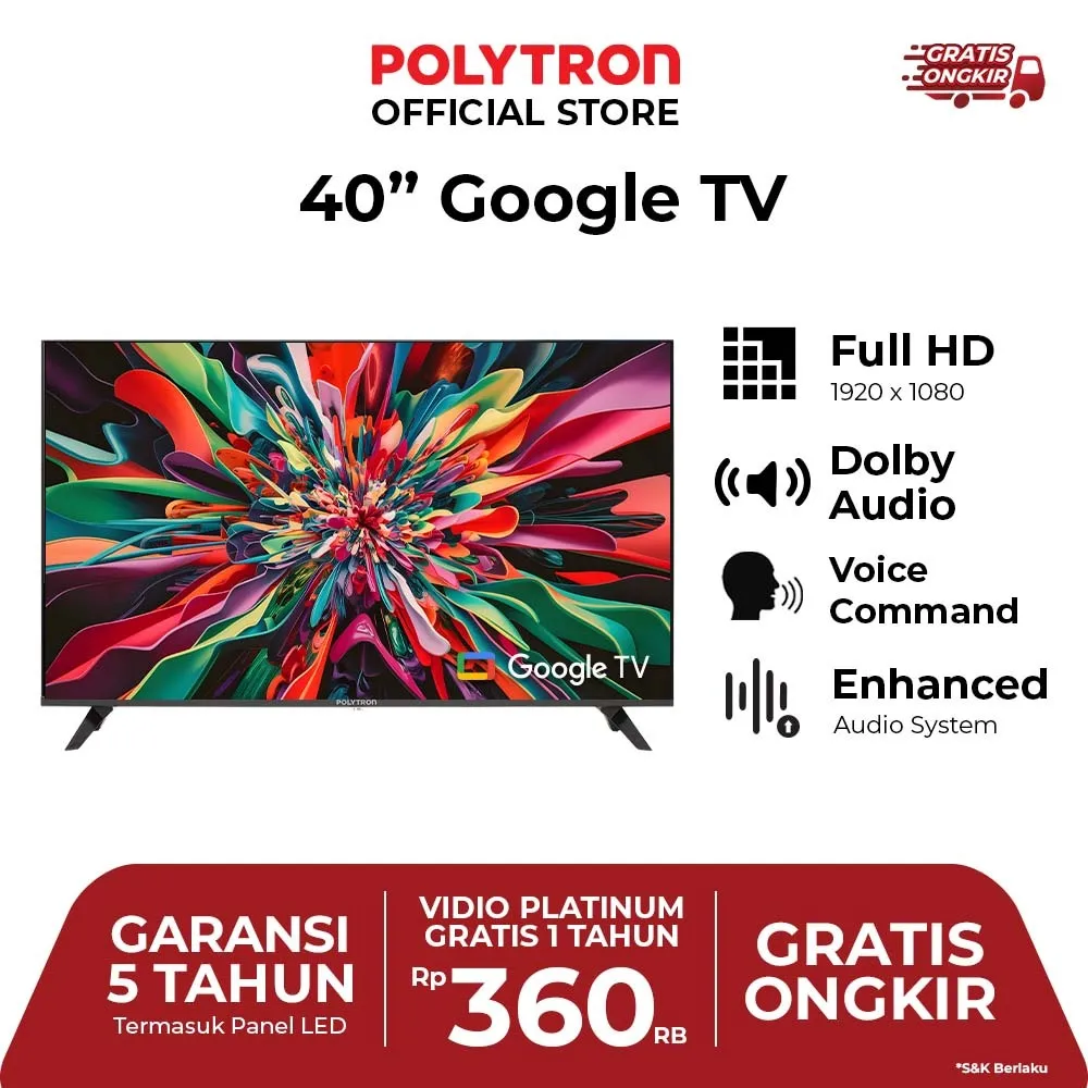 POLYTRON Smart Cinemax Google TV 40 inch PLD 40RG9059