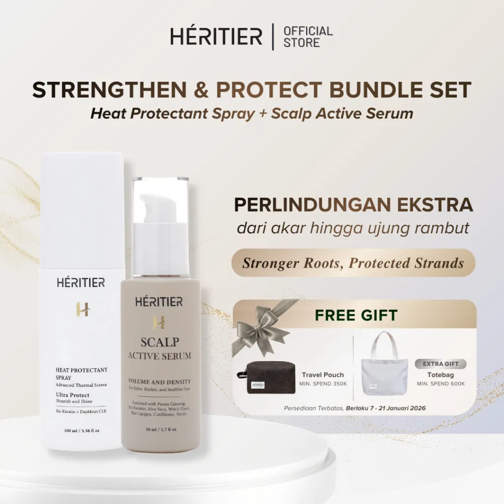 [BUNDLE 2 IN 1] Heritier Scalp Active Serum 50ml + Heat Protectant Spray 100ml