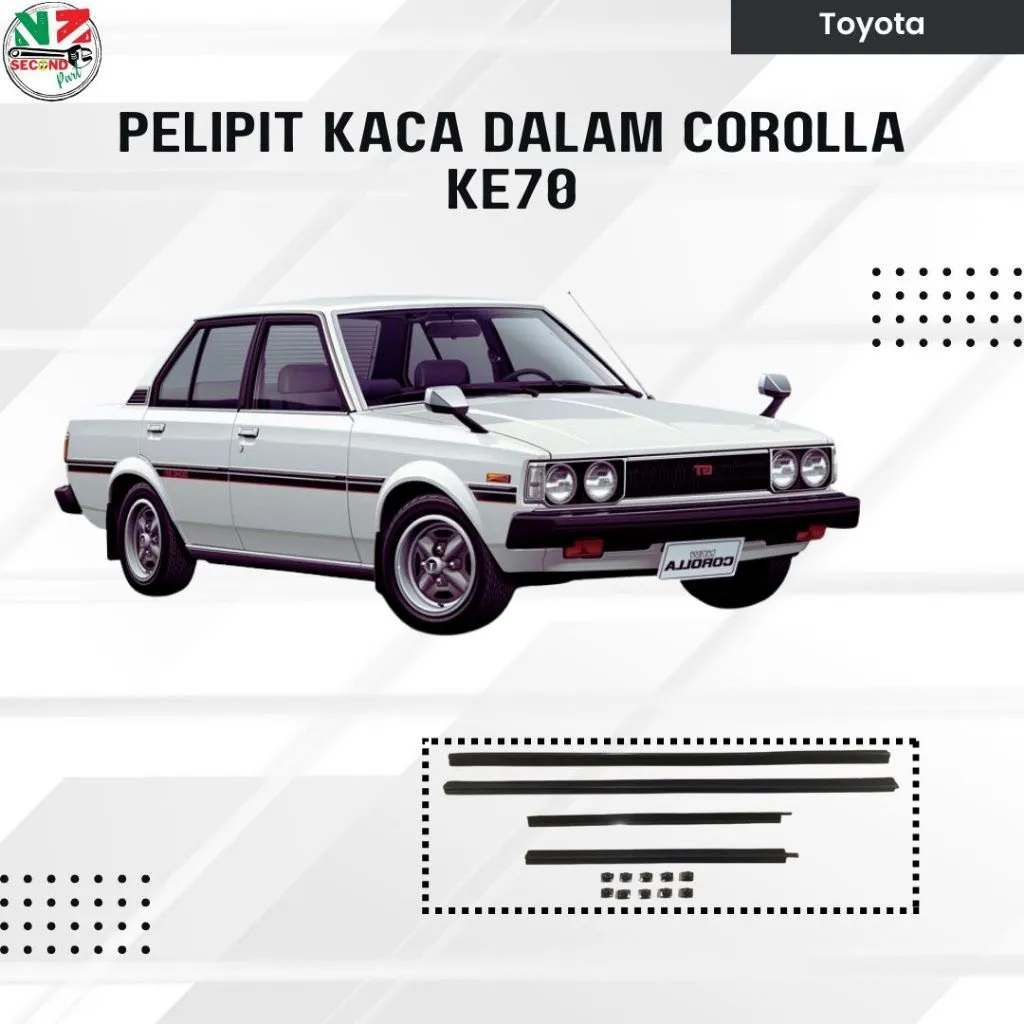 Karet Pelipit Kaca Dalam Pintu Toyota Corolla KE70 | Lis Kaca Interior