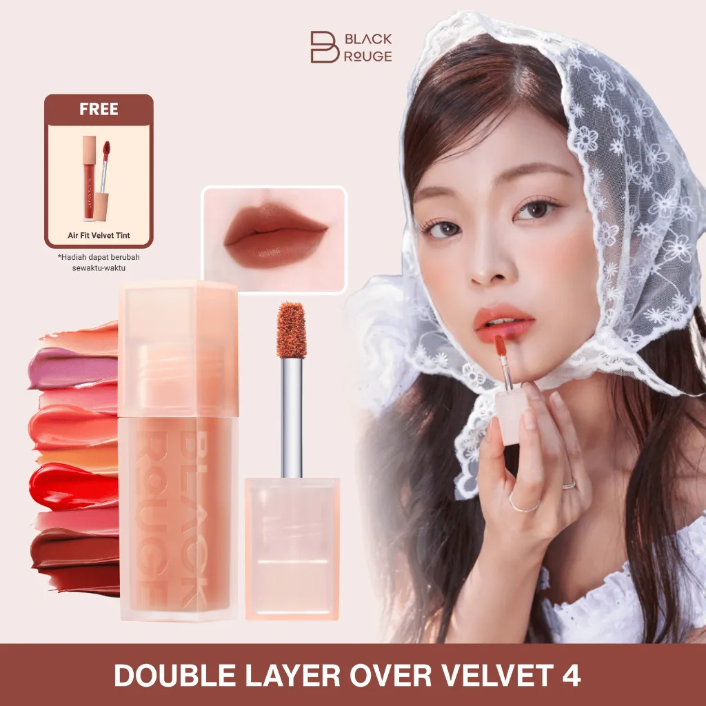 BLACK ROUGE Lipcream KOREA | Double Layer Over Velvet 4[Sweet Tangerine] | Semi Glow | Lasting