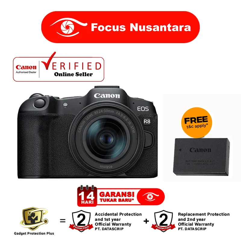 Canon EOS R8 Body Only / EOS R 8 Kit 24-50mm Kamera Mirrorless Garansi Resmi