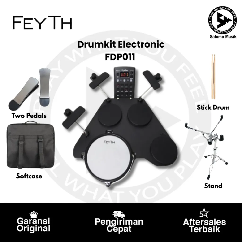 Drumkit Electronic Feyth FDP011 7Piece Compact Original
