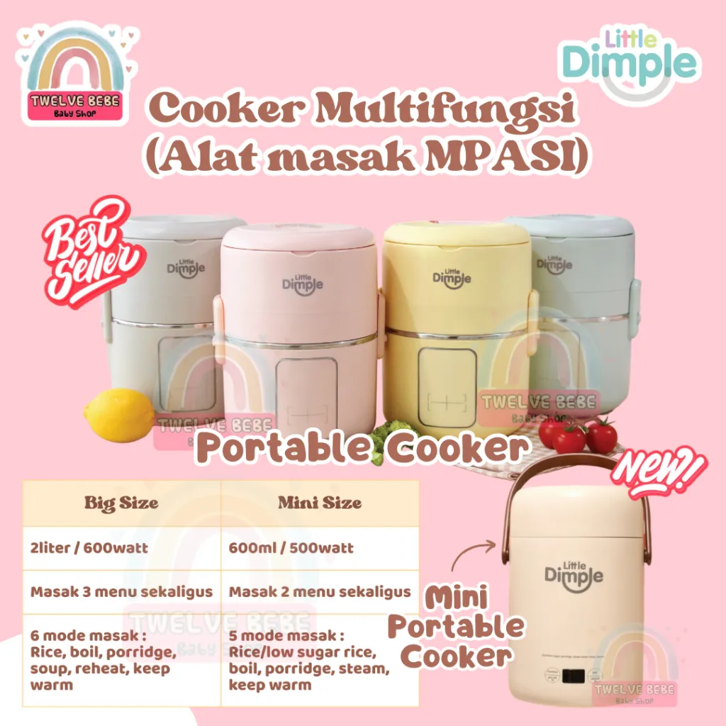 [NEW] Little Dimple Portable Cooker Big & Mini Size / Alat Masak MPASI 3in1 2in1 Multifungsi