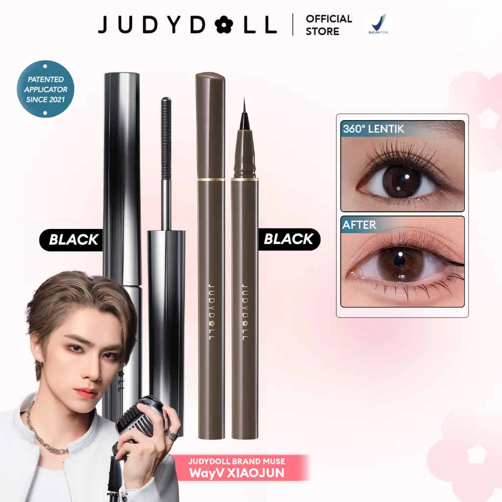 (BUNDLE) Judydoll Dramatis Eye Makeup Set (Iron Mascara + Slim Liquid Eyeliner)