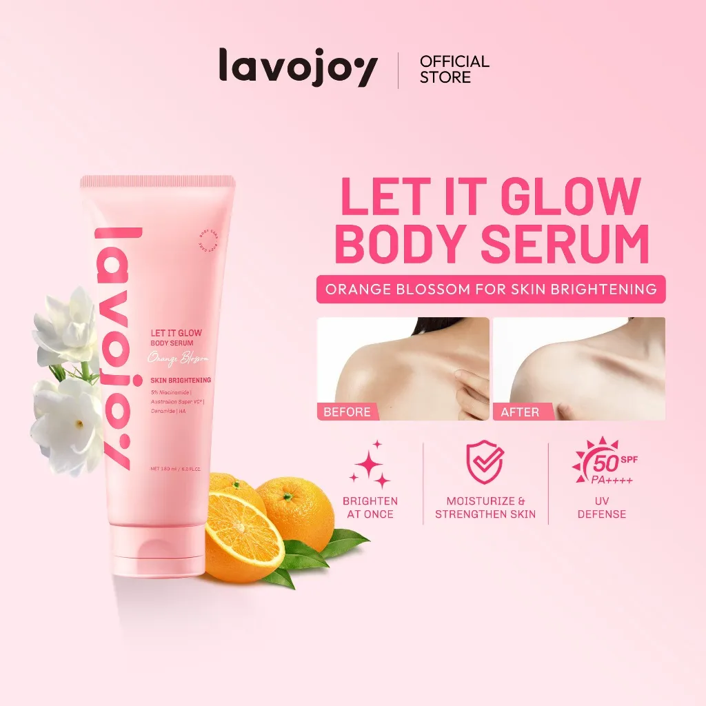 Lavojoy Let It Glow Body Serum Skin Brightening Upgraded Version | Body Lotion Untuk Mencerahkan Dan Melembabkan Kulit Dengan Niacinamide + Ceramide + Vitamin E