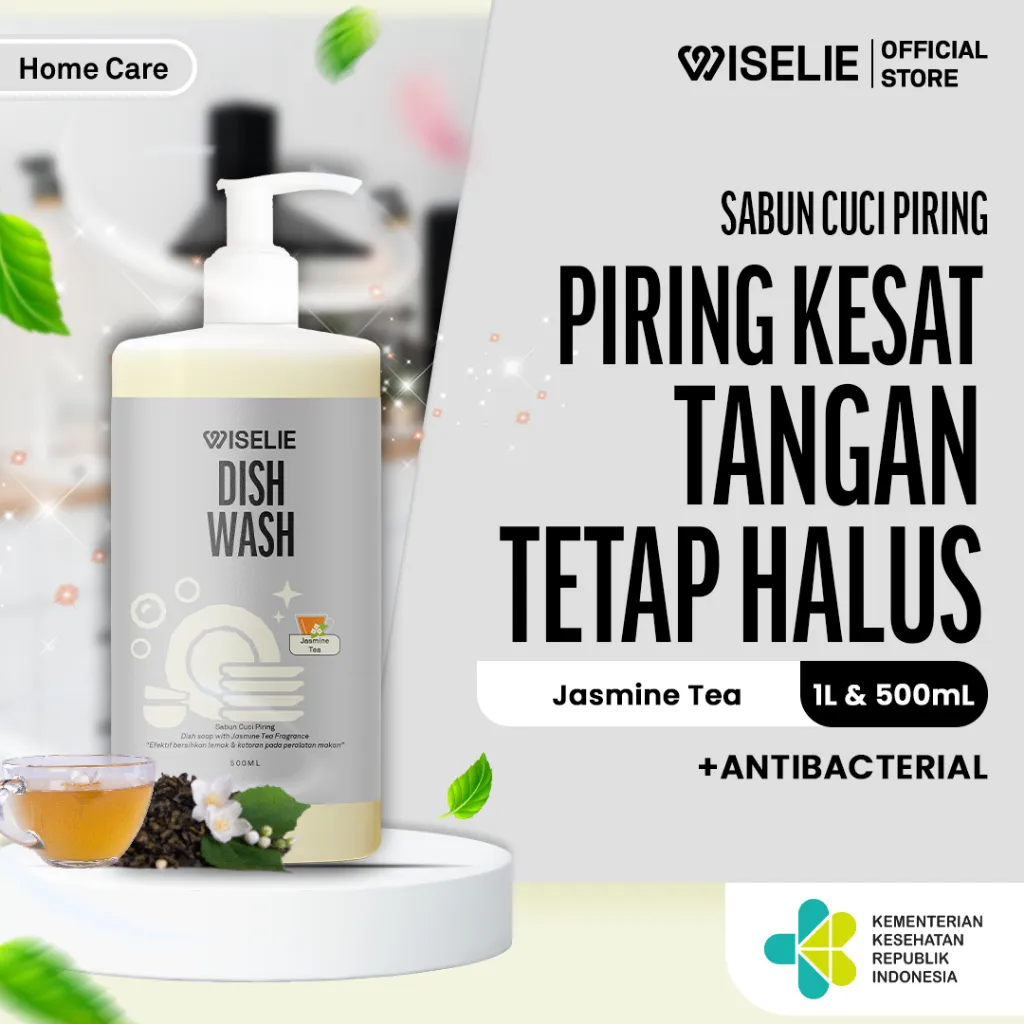 Wiselie Dishwash Sabun Cuci Piring Aroma Jasmine Tea Alami Pembersih Kuman Kotoran dan Memberikan Nuansa yang Menyegarkan