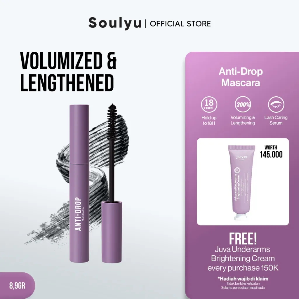 SOULYU Anti-Drop Mascara 8,9 ml - Volumizing Lengthening Smudgeproof