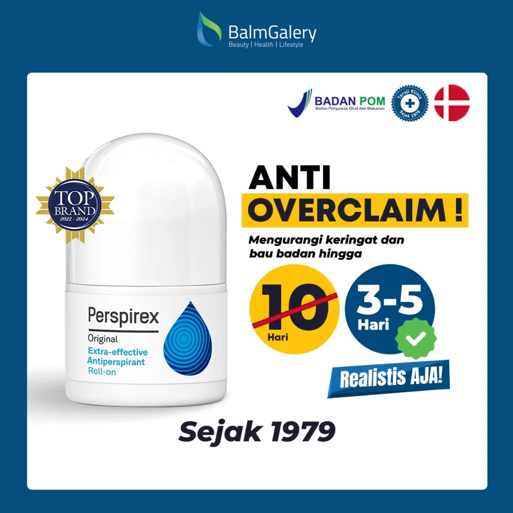 BALMGALERY - Perspirex AntiPerspirant / Deodorant Original Roll On - 20ml - Deodoran Ketiak Mengurangi Keringat