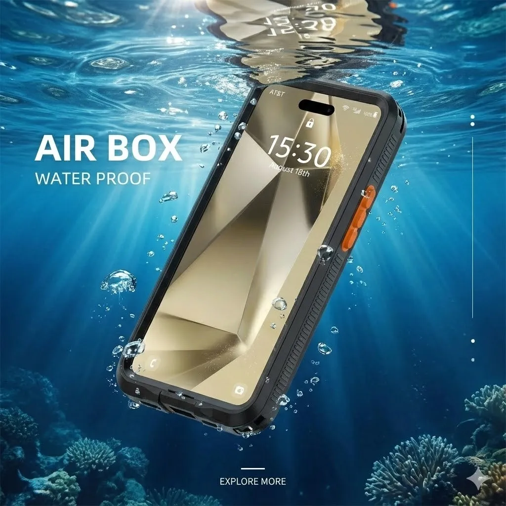 CaseMe PREMIUM Waterproof Case iPhone 11 12 13 14 15 16 17 Pro Max Plus Waterproof IP68 Casing Full Protection Anti Air 2 Meter