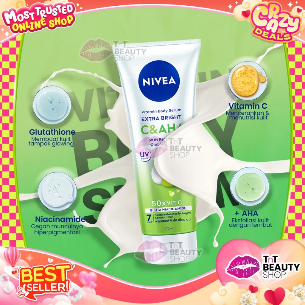 NIVEA Body Serum Extra Bright C&AHA UV Filter 170ml | TnT Beauty Shop