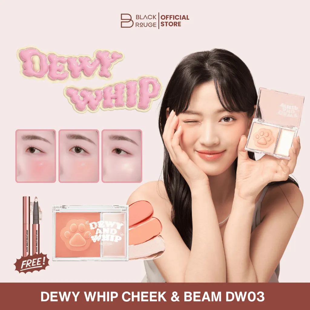 BLACK ROUGE Blusher&Highlighter KOREA | Dewy Whip Cheek & Beam DW03 | Creamy | Velvet | Long Lasting