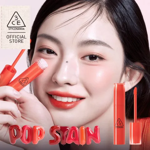 [BEST SELLER] 3CE Pop Stain - Lip Stain Liptint Transferproof Tahan Lama Ringan Lembab Korean Make up Lip gloss Lipstik Lipstick Lip tint Liptin Lip Cream Lipcream Lip Stain