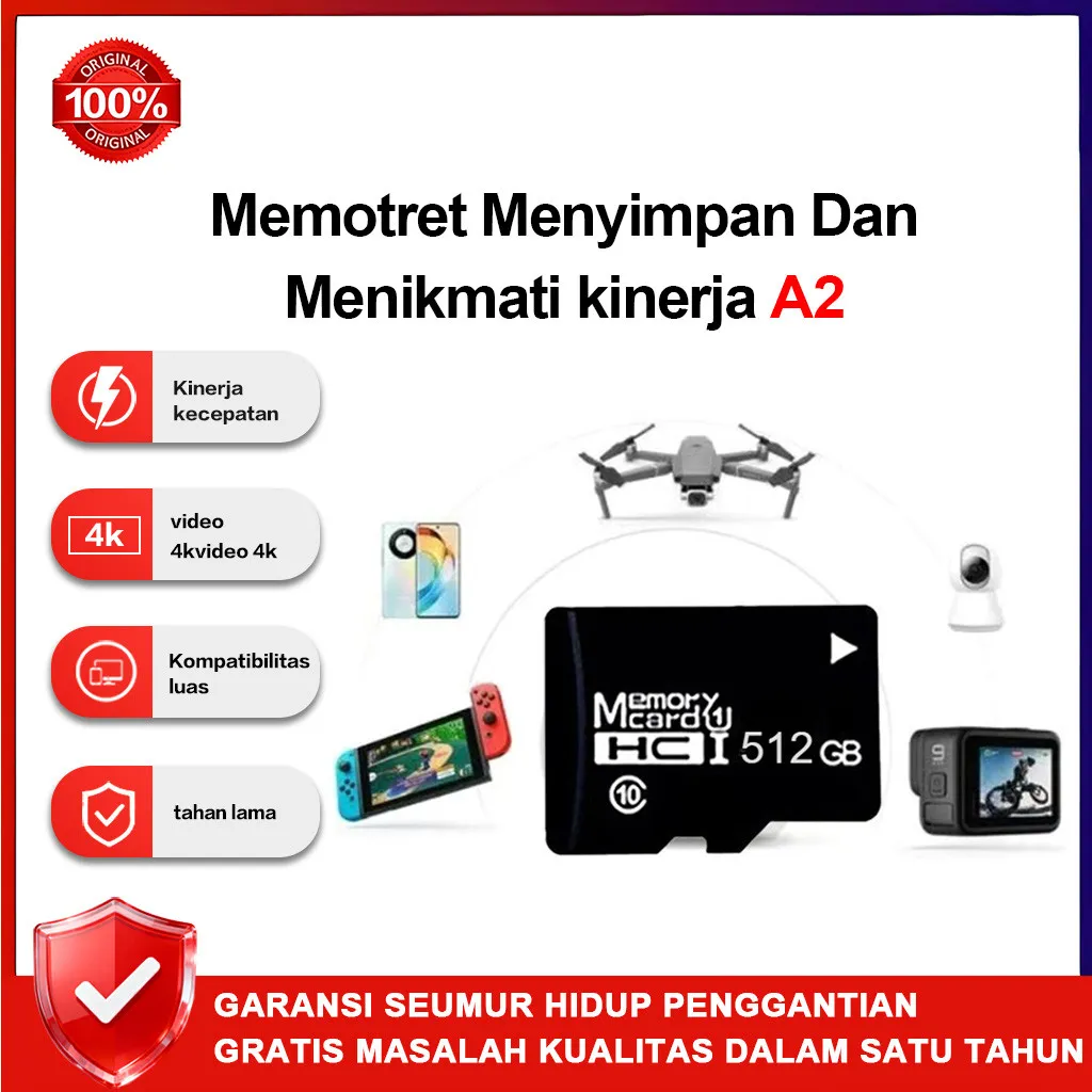 Kartu Memori 128GB Kartu Sd Samsung Monitor Fotografi Perekam Mengemudi Kamera Anak-anak