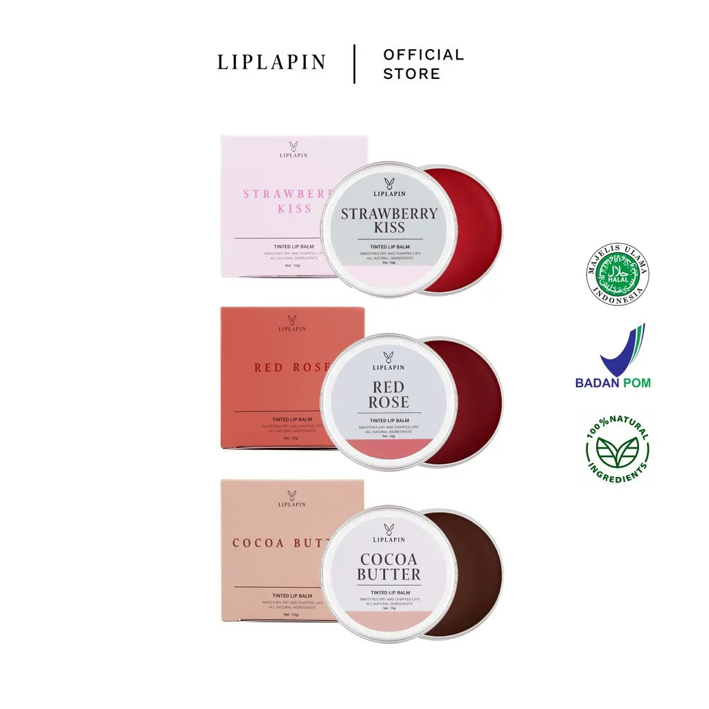Liplapin Tinted Lip Balm [BPOM] - Melembabkan, Merawat Bibir Kusam, dan Aman untuk Ibu Hamil