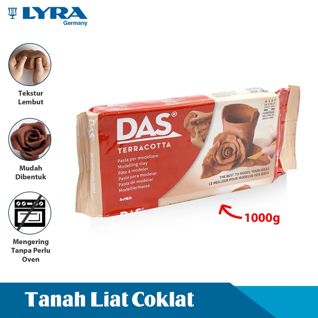 Das Tanah Liat Prakarya 1 Kg Das Modeling Material Clay Kering Tanpa Oven Lyr-387600 Teracota