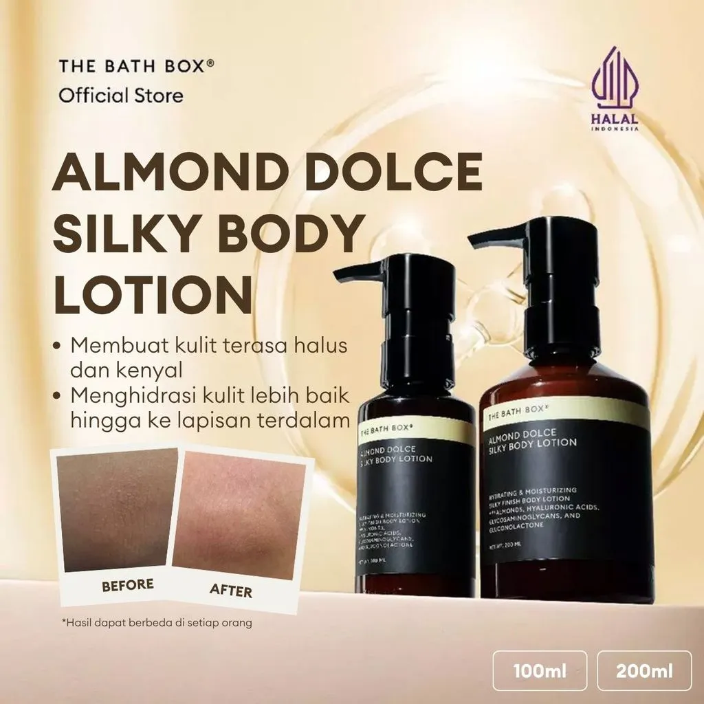 THE BATH BOX - Almond Dolce Silky Body Lotion (Melembabkan, Menghaluskan Tekstur Kulit, Hydrating)