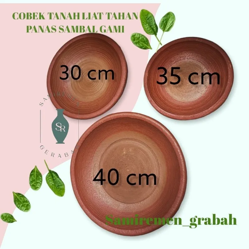 COBEK TANAH LIAT TAHAN PANAS SAMBAL GAMI 40 CM