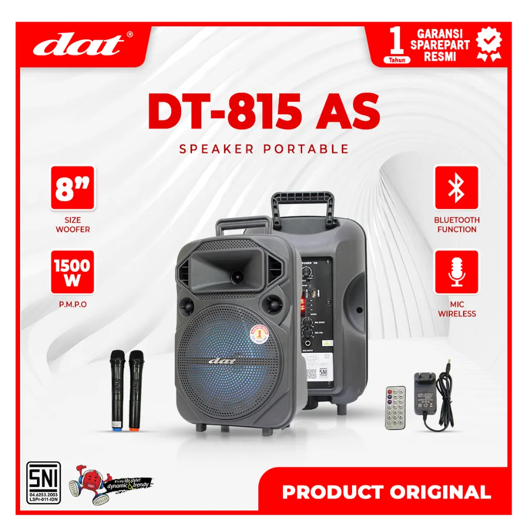 DAT Speaker DT 815 820 Portable 8 Inch Bluetooth Mic