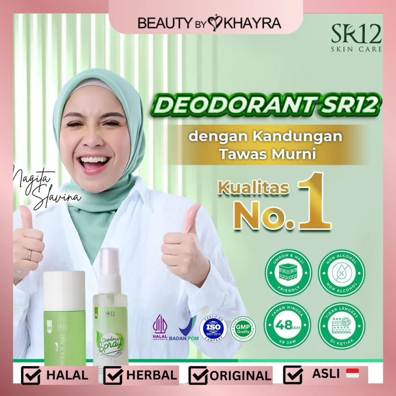 Beauty by Khayra - SR12 Deodorant Spray Premium tahan 48 Jam Bebas Bau Badan