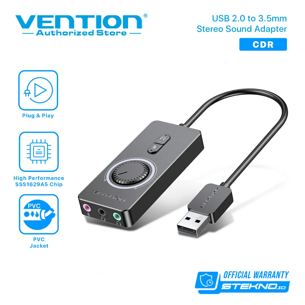 VENTION Sound Card USB 2.0 with Microphone Input and Volume Control