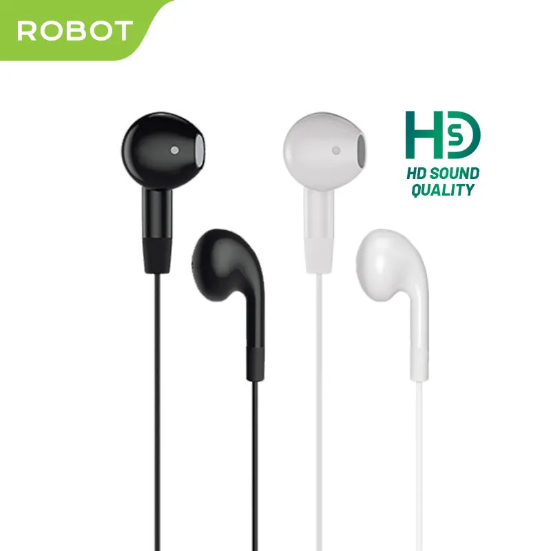 [FOR LIVE] [FOR LIVE] ROBOT Earphone Wired InEar Headset Kabel Telpon Bass Driver 14mm RE50 Android/iPhone Original - Garansi 1 Tahun
