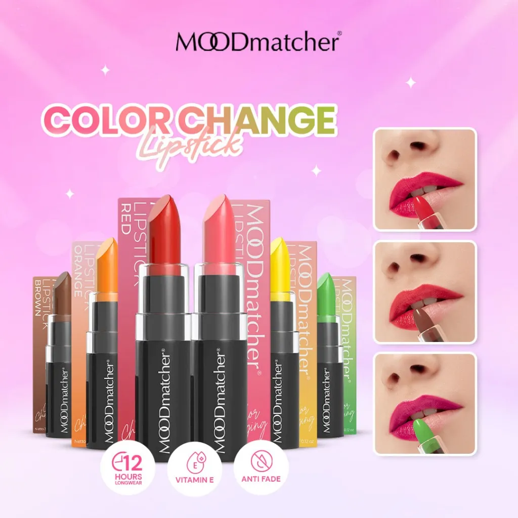 Moodmatcher Original - Lipstik Maskproof Smudgeproof Tahan Lama dengan Aloe Vera dan Vitamin E