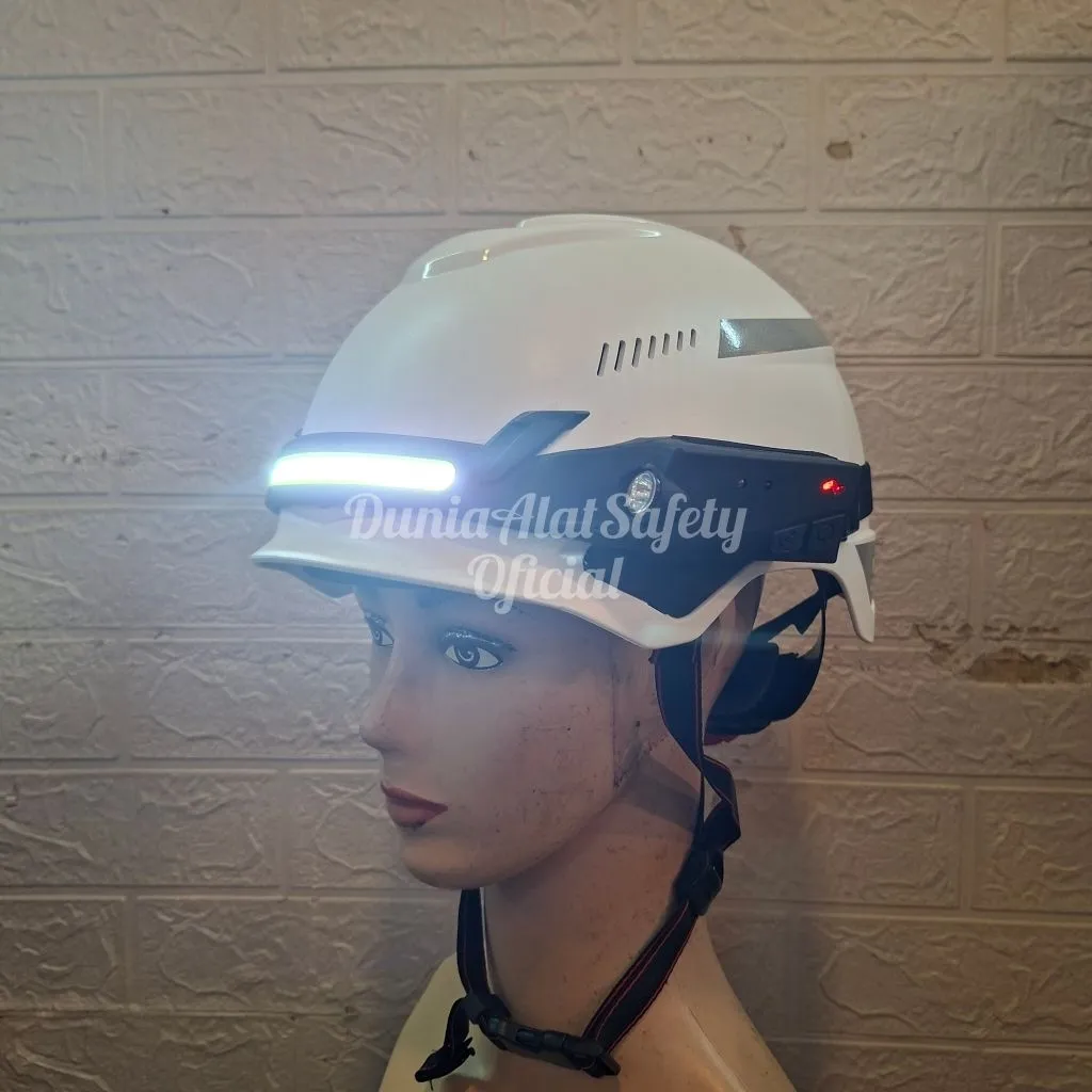 Helm Msa Climbing Trivent H1 Plus Tali Dagu 4 Titik Dan Lampu -Promo