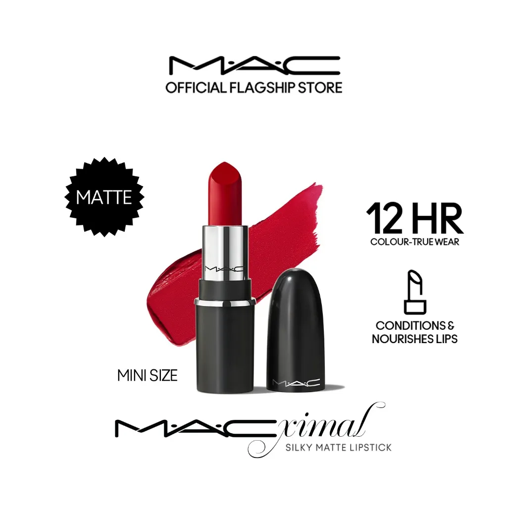 [Mini MAC] NEW MACXIMAL Silky Matte Lipstick 1.7g / hasil matte tahan lama – Mini Size lipstik