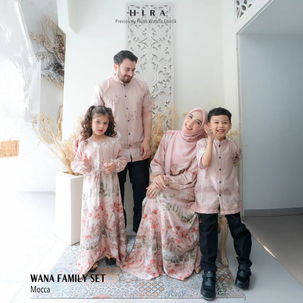 [READY SIAP KIRIM] HIRA - Wana Family Set | Sarimbit Lebaran - Gamis Baju Koko Dewasa Anak Seragaman