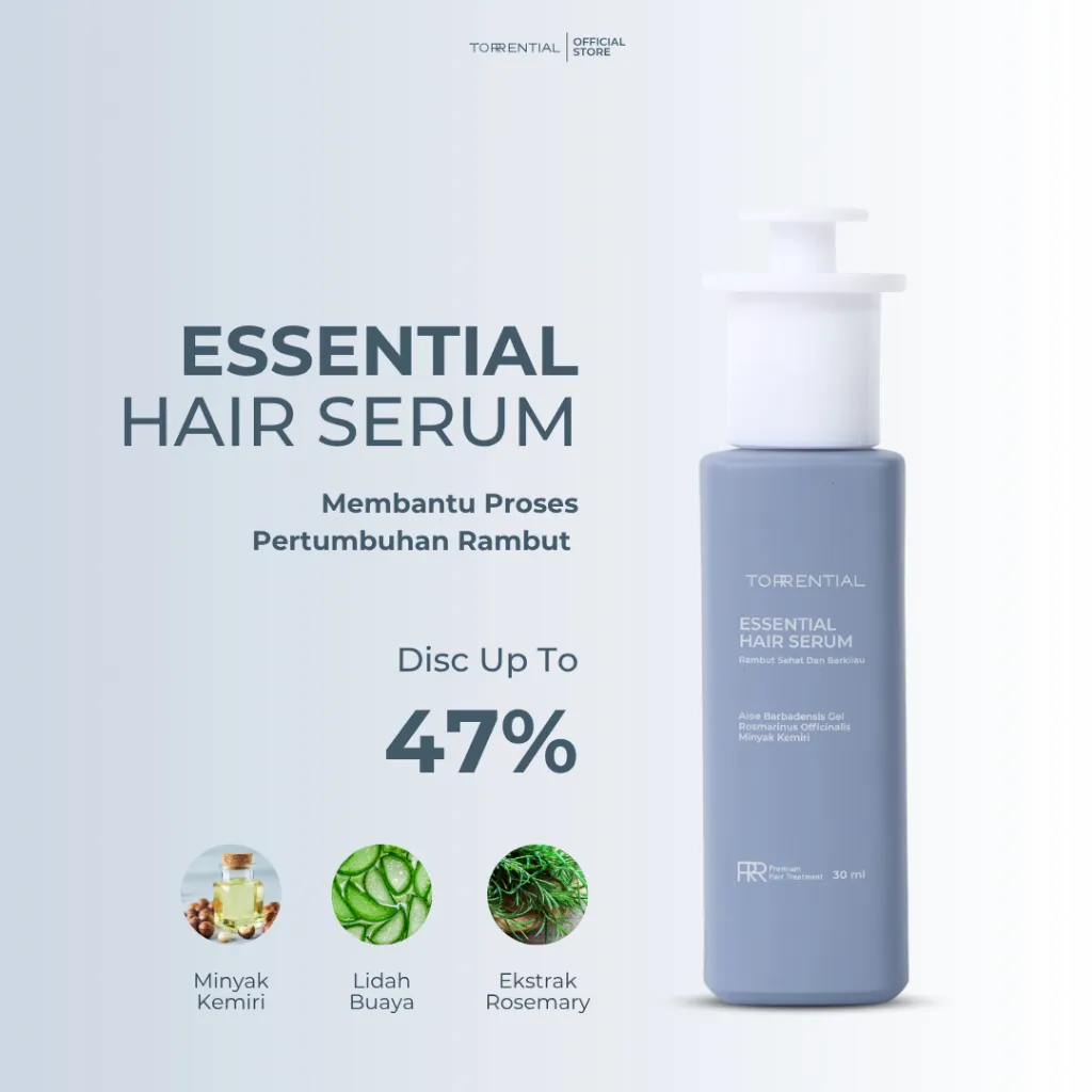 Torrential Essential Hair Serum 1PCS - Membantu Proses Pertumbuhan Rambut
