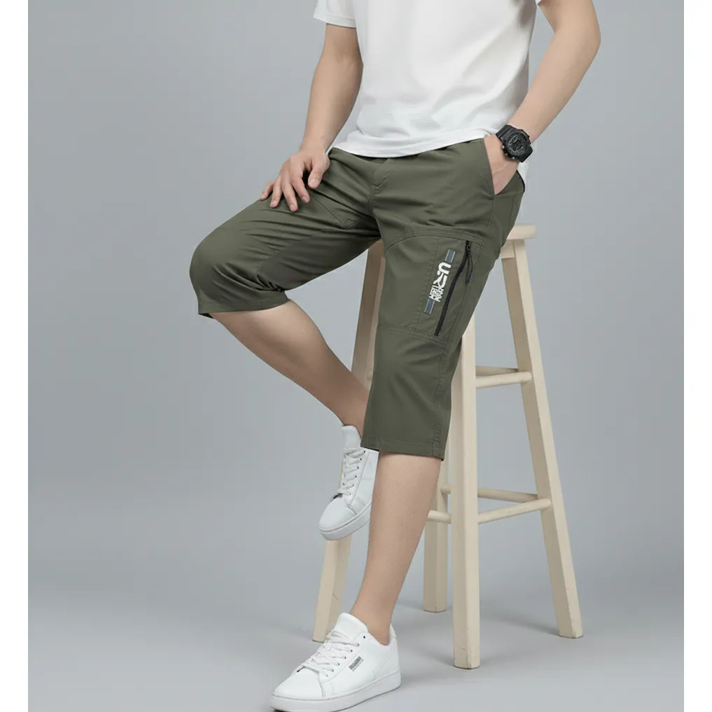 Double-G SPRT Celana Pendek Cargo Outdoor Bahan Katun Model Kasual Slim Fit