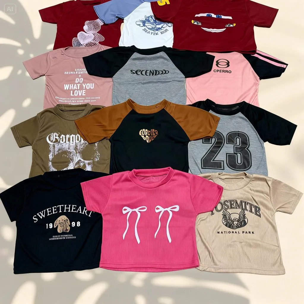 DOLLAR - PAKET HEMAT 10 PCS KAOS CROPTOP RANDOM RIB PREMIUM