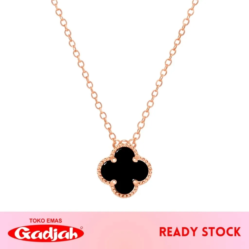Kalung Emas Clover Gold - Black & White Clover - Toko Emas Gadjah