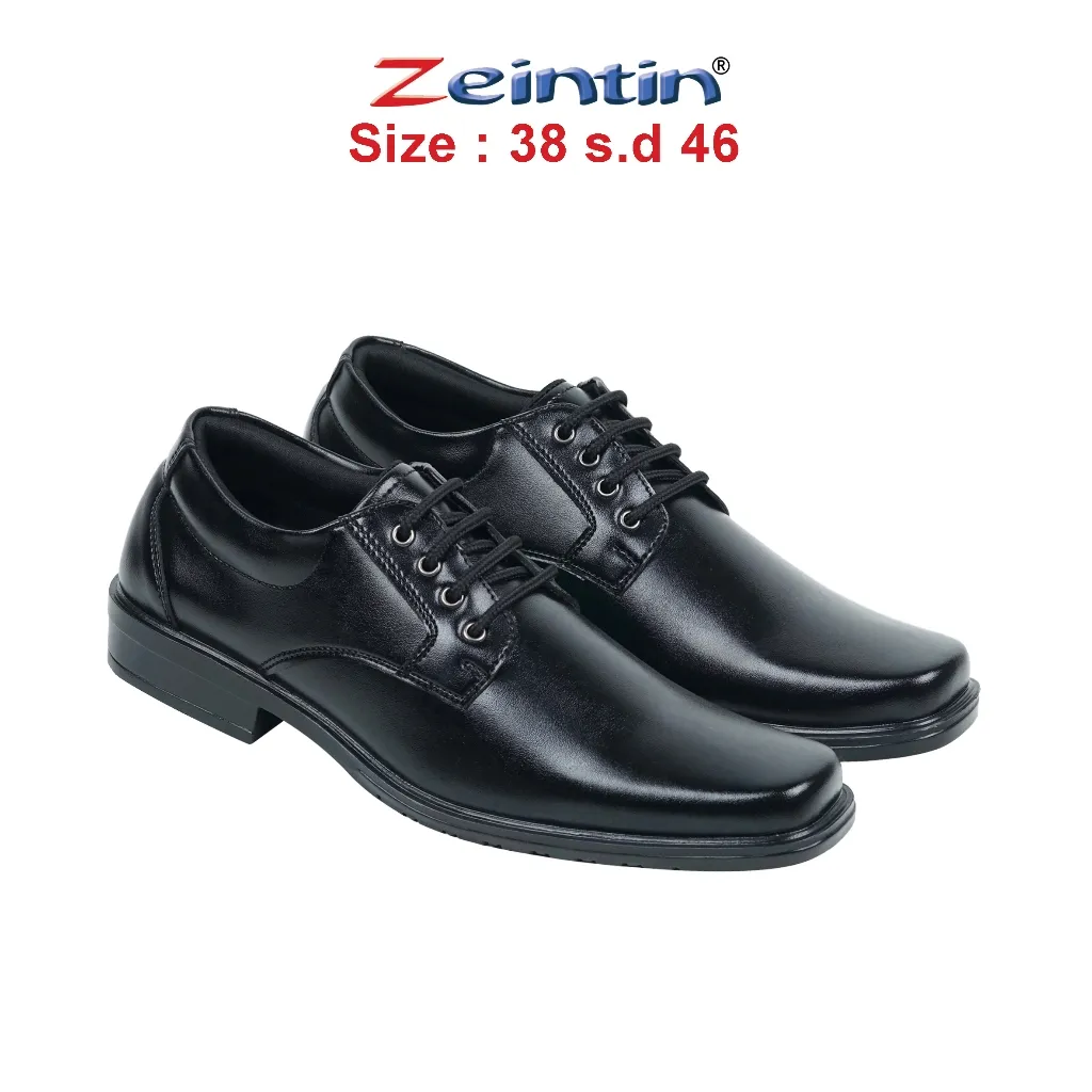 Zeintin - Sepatu Pantofel Pria Zeintin BJ 2205 Hitam Bahan Kulit Sintetis Sepatu Formal Kasual BJ