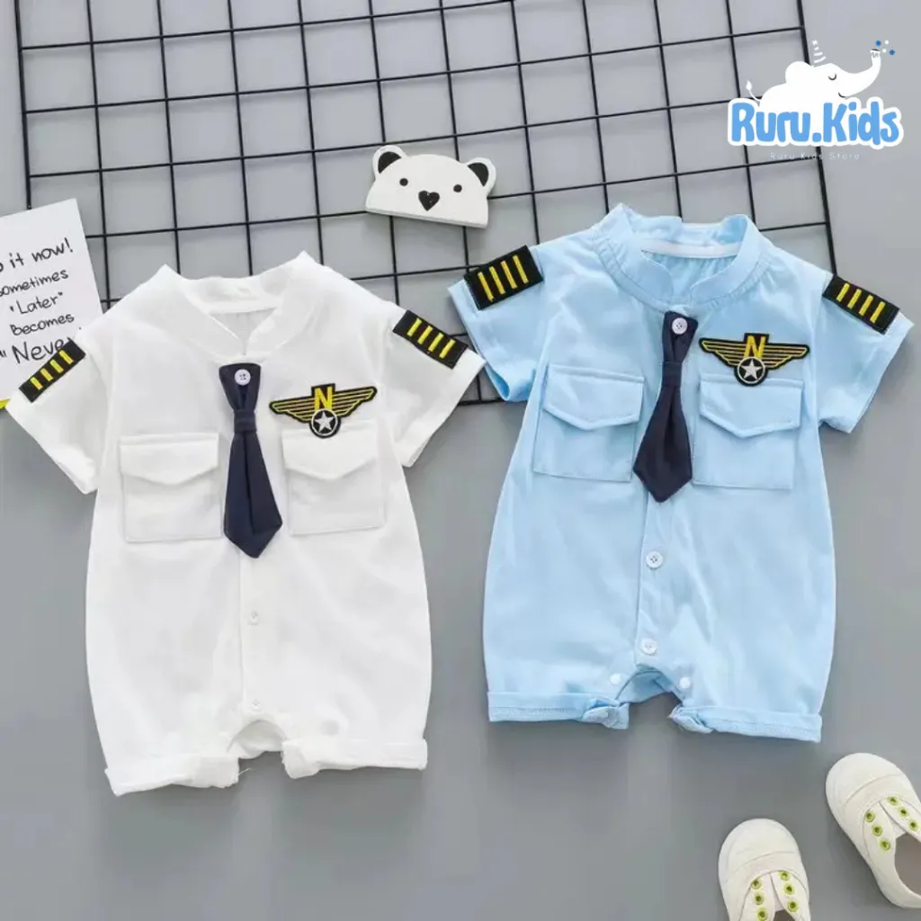 Baju bayi/ Baju pilot / Romper Bayi Pilot / Baju Bayi Laki-laki Pilot