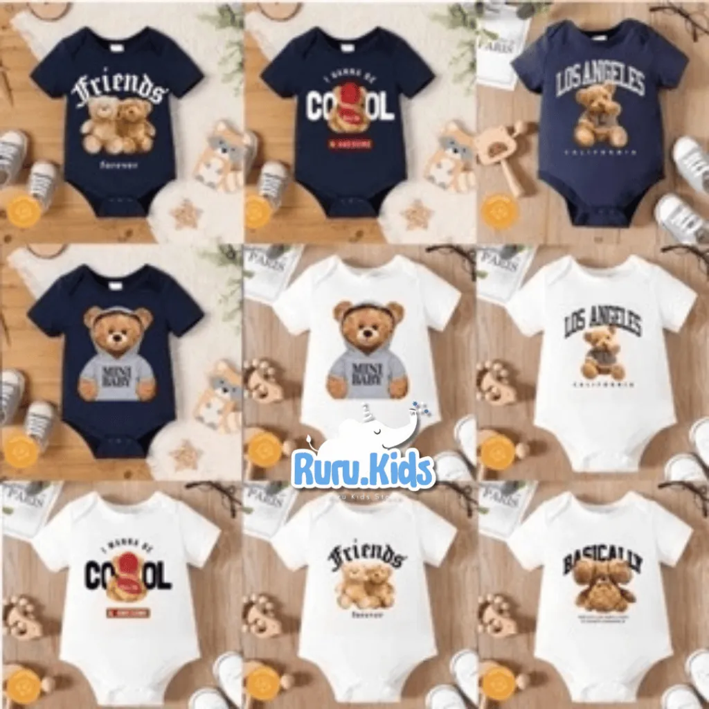 Jumper Bayi Motif BEAR / Jumper Pendek Bayi Laki Laki Perempuan